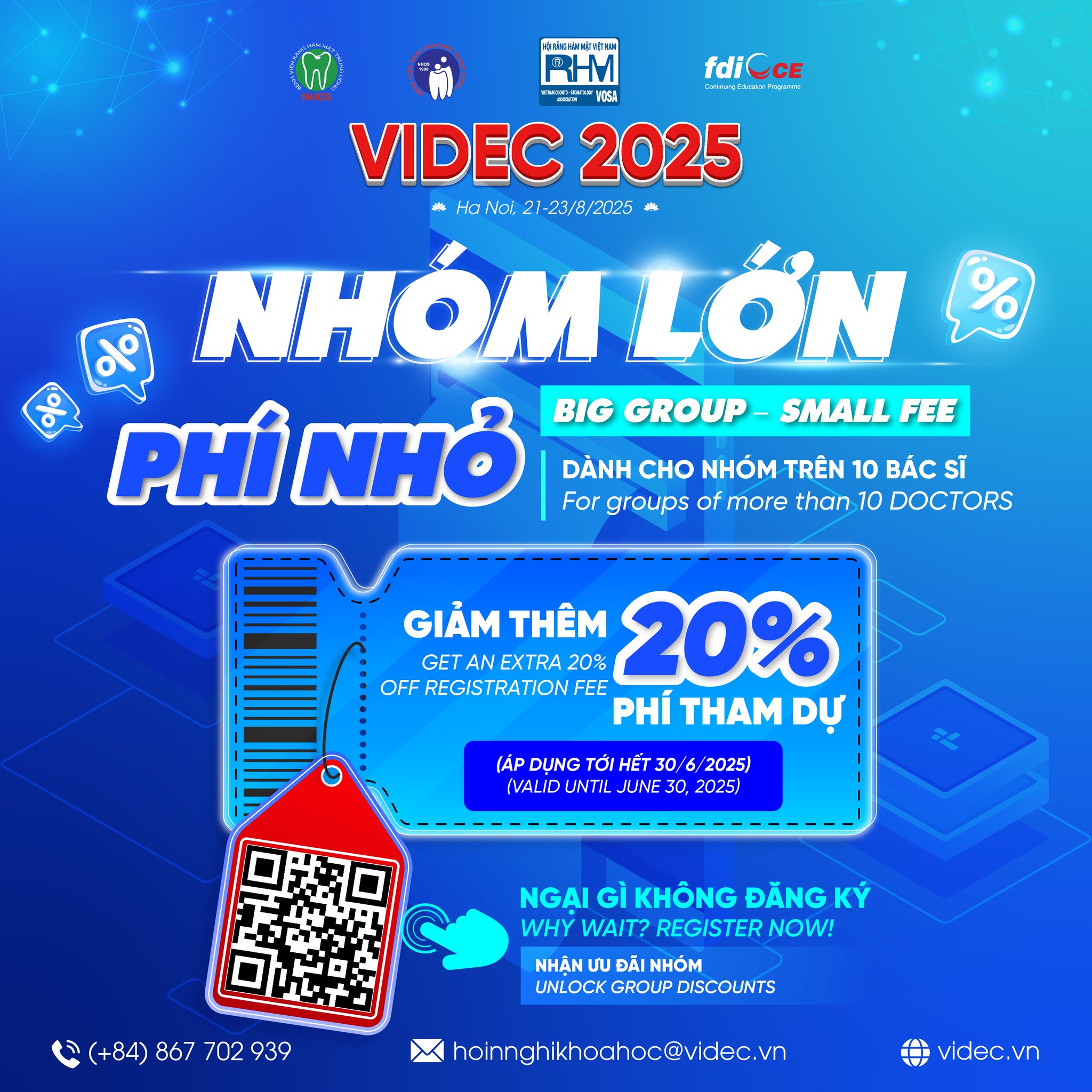 NHÓM LỚN - PHÍ NHỎ: GIẢM THÊM 20% PHÍ THAM DỰ️